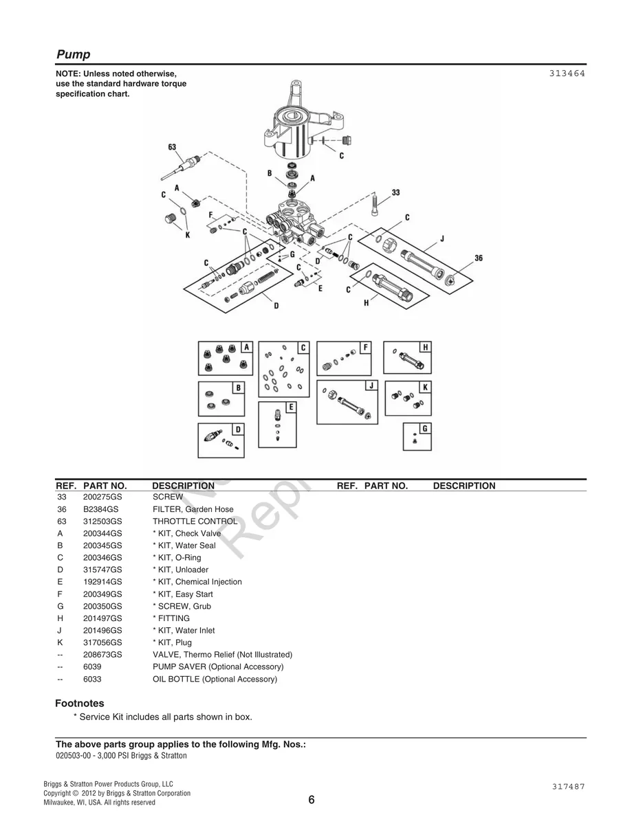 BRIGGS AND STRATTON, 020503-00, IPL.6